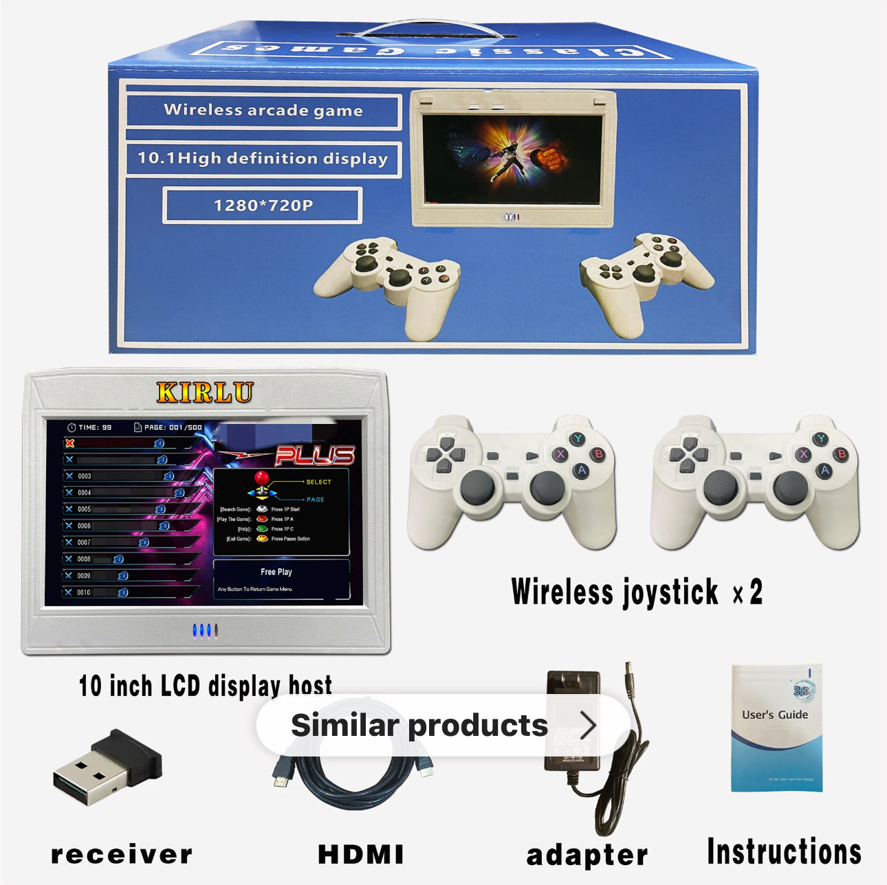 Portable Pandora SAGA DX 9800 in 1 Game box and screen 2 player 3D games console 2.4g Wireless retro arcade game console