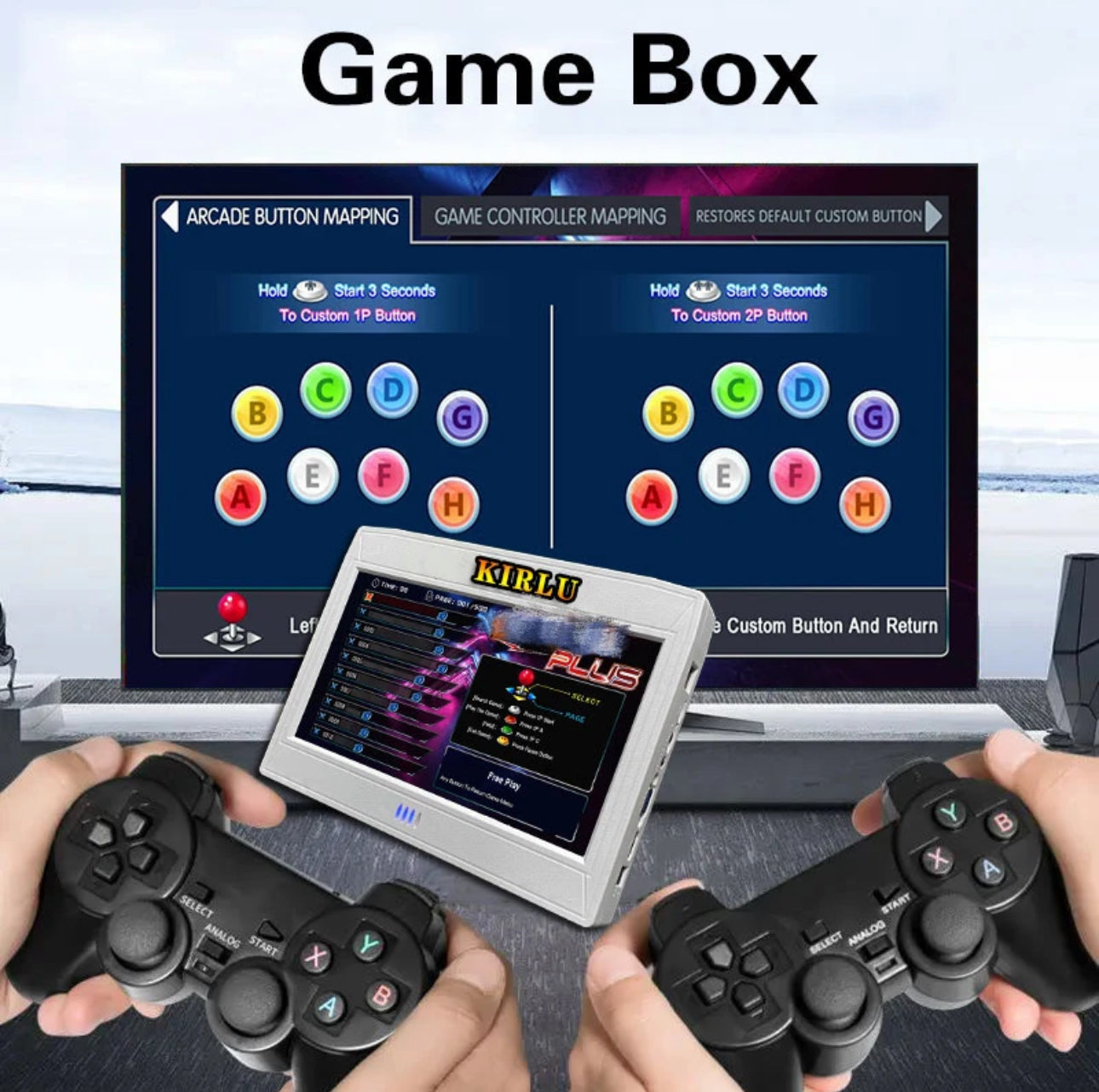 Portable Pandora SAGA DX 9800 in 1 Game box and screen 2 player 3D games console 2.4g Wireless retro arcade game console