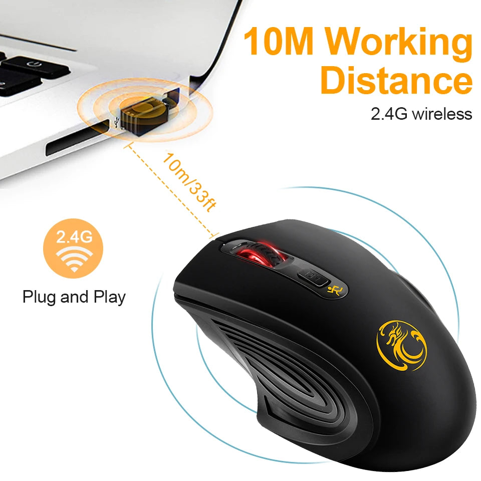 Silent Ergonomic Wireless Mouse USB Computer Mouse