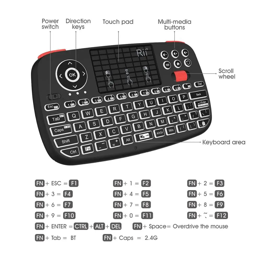 2.4GHz Dual Modes Mini Bluetooth Keyboard