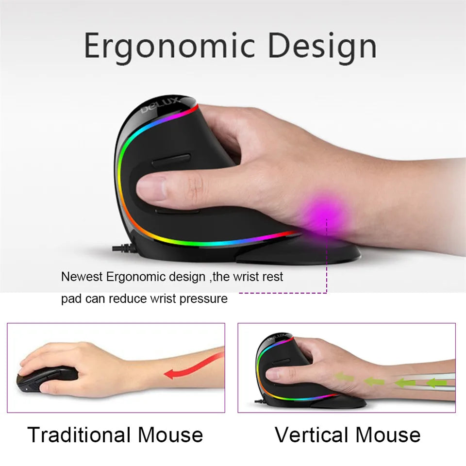 6 Buttons Ergonomics Vertical Gaming Mouse