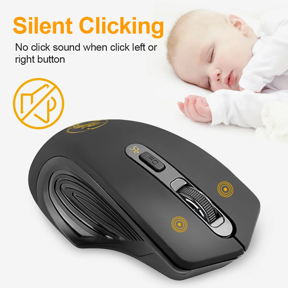 Silent Ergonomic Wireless Mouse USB Computer Mouse