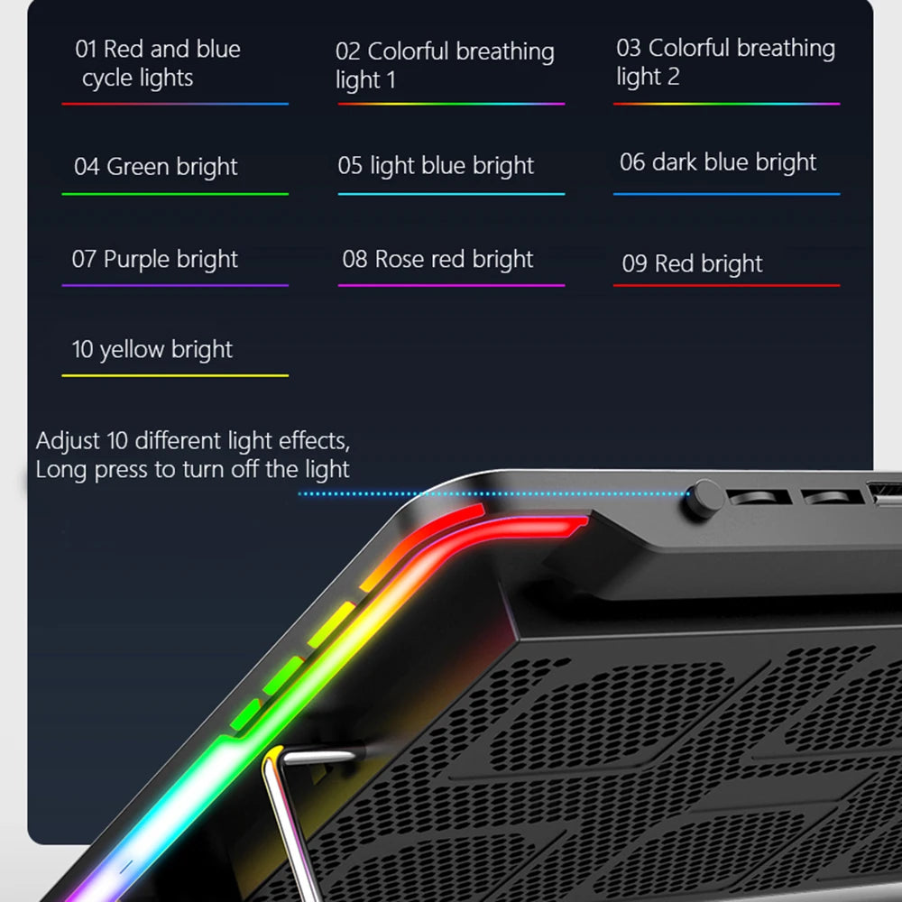 12-17 Inch LED Gaming RGB Laptop Cooler