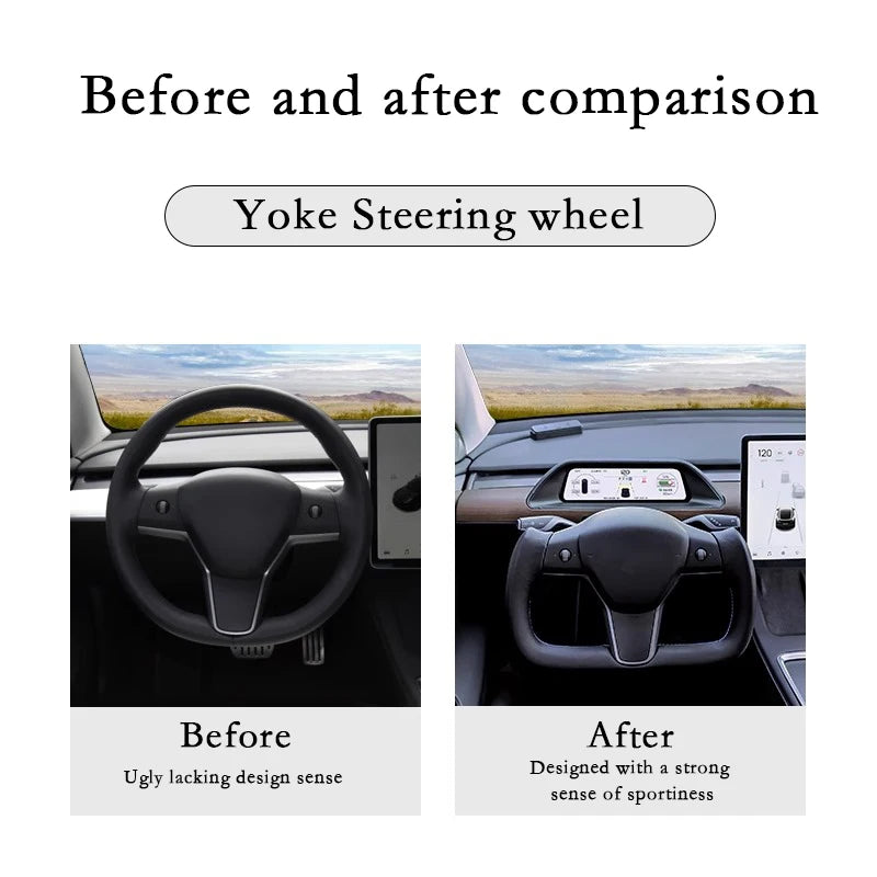 Yoke 350MM For Tesla Model Y model 3 Racing Customized Steering Wheel