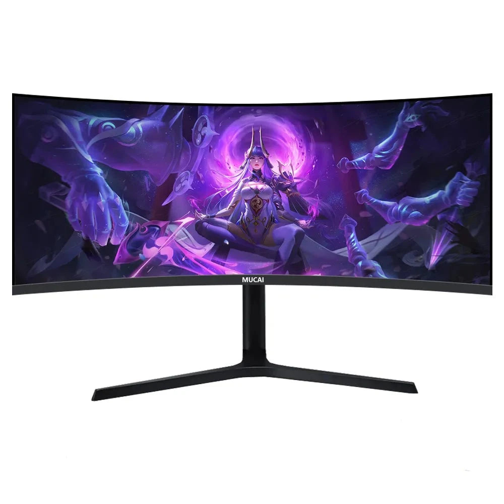 34 Inch 144hz Monitors MVA Curved Screen